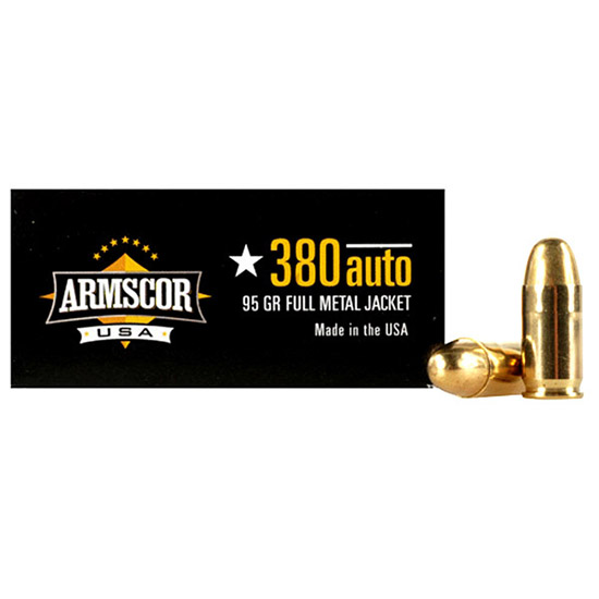 ARMSCOR AMMO 380ACP 95GR FMJ 50/20 - Ammunition